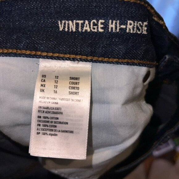 American Eagle Outfitters Women 12 Denim Blue Vintage Hi-Rise Stretch Jeans - Picture 7 of 8
